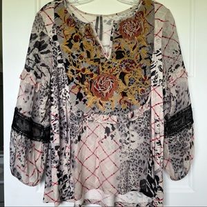 Anthropologie Embroidered Top